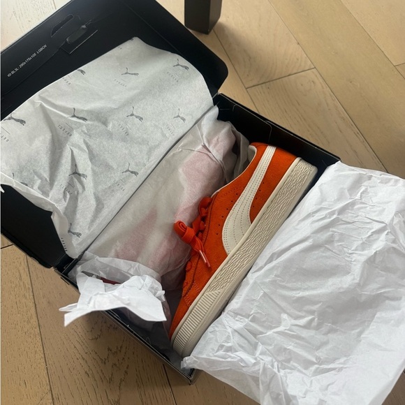 Puma Vibrant Orange Suede Shoes